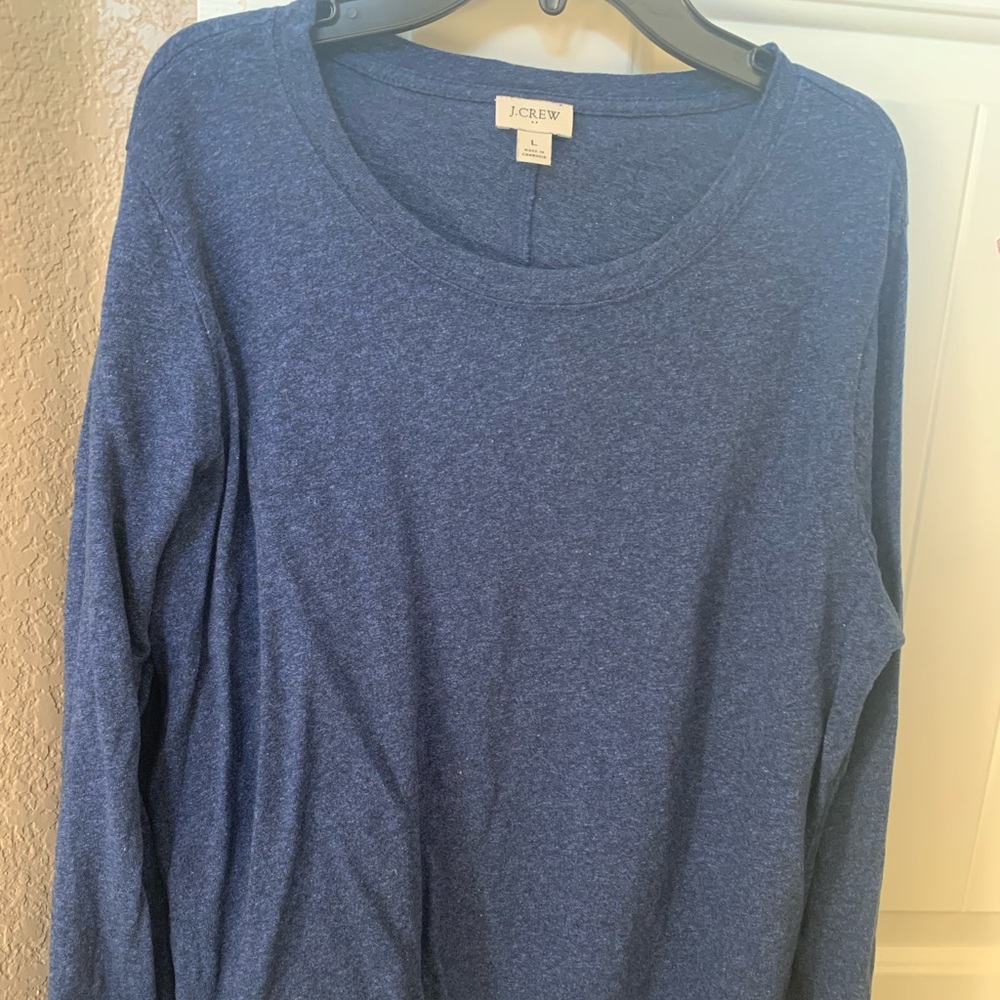 Women’s Large, navy blue long sleeve tee from J Crew.